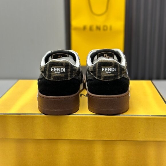 Fendi Match Jacquard & Suede Sneaker, Brown - Picture 8 of 9